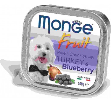 Monge Dog Fruit консервы для собак индейка с черникой 100г